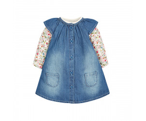 Bodysuit and Denim Pinny Set