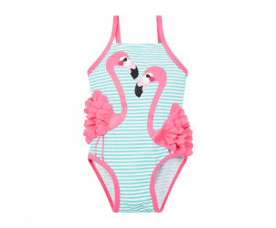 Stripe flamingo swimsuit