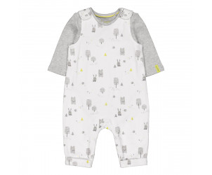 Forest bear dungaree and bodysuit set