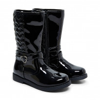 Patent Quilted Boots