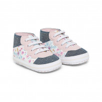 Denim floral pram shoe hi-tops